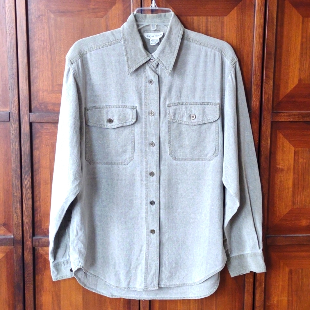 Vintage 80s 100% silk shirt Art de Chine